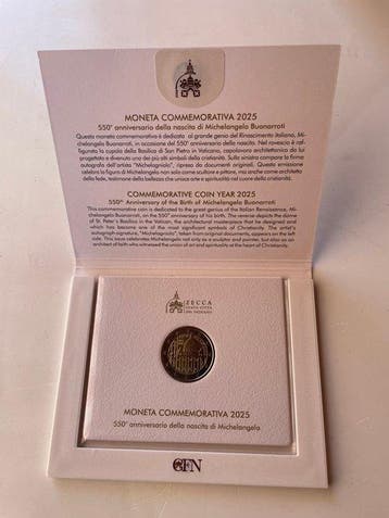 Vaticaan. 2 Euro 2025 Michelangelo (Zonder minimumprijs)
