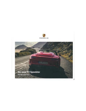 2019 PORSCHE 911 SPEEDSTER HARDCOVER BROCHURE DUITS