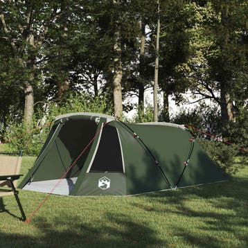 vidaXL Tunnel Tent 3-Person met dak Groen en Wit 328 x 228 x, Caravans en Kamperen, Verzenden, Nieuw