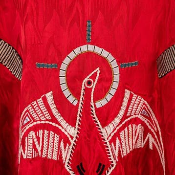 Chasuble rouge avec stole. - Textile - 1930-1940