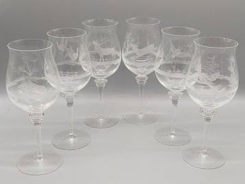 Kristallglas-Set – Jagd-Weingläser oder Römer – Handgraviert, Antiek en Kunst