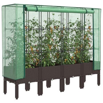 vidaXL Plantenbak verhoogd met kashoes 160x40x140 cm, Verzenden, Nieuw