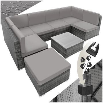 Wicker zitgroep Venetië - grijs, Tuin en Terras, Verzenden, Nieuw