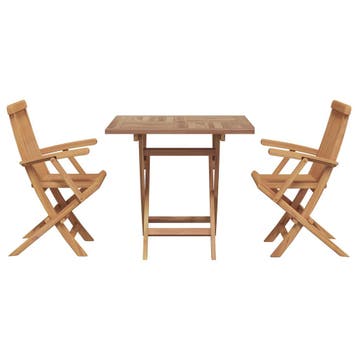 vidaXL Tuin Eettafel Set 3 pcs Bruin Massief Acacia Hout, Verzenden, Nieuw