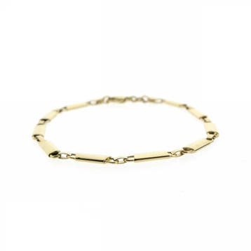 Gouden fantasie schakelarmband, Ophalen of Verzenden, Gebruikt, Goud, Goud