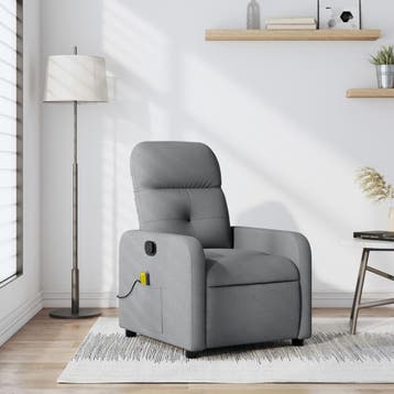 vidaXL Massagestoel met lichtgrijze stof, Verzenden, Nieuw