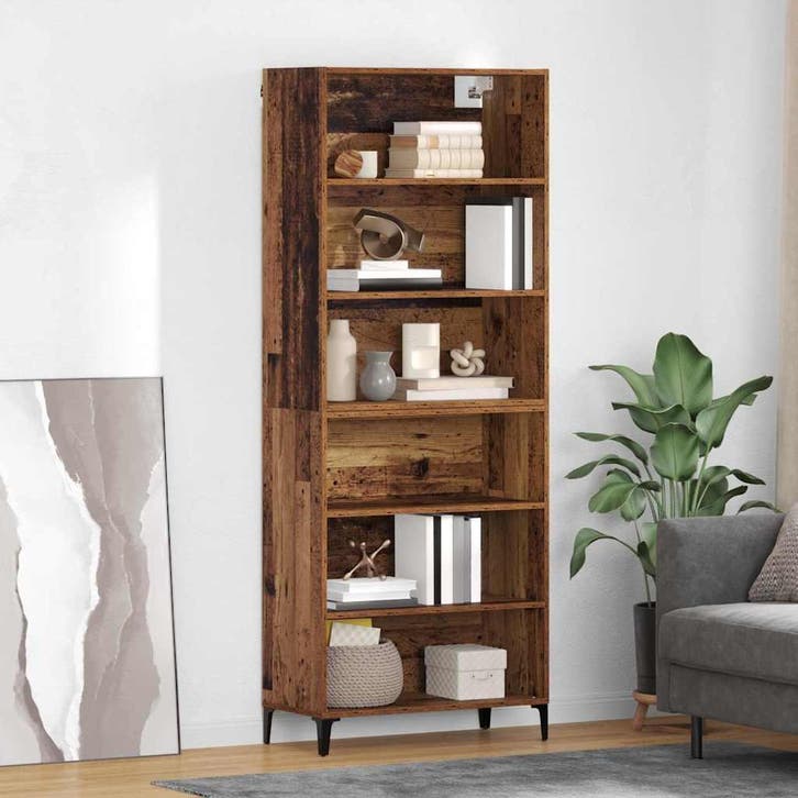 vidaXL Highboard Oud Hout 69,5 x 34 x 180 cm Bewerkt hout, Maison & Meubles, Armoires | Dressoirs, Envoi