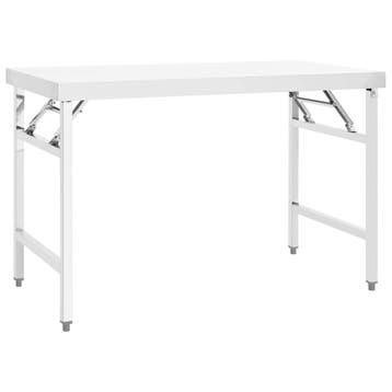 vidaXL Keukenwerktafel inklapbaar 120x60x80 cm roestvrij, Verzenden