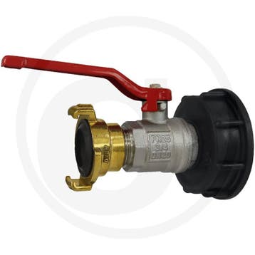 Ibc-adapter extra kort s60x6 inclusief messing kogelkraan..., Ophalen of Verzenden