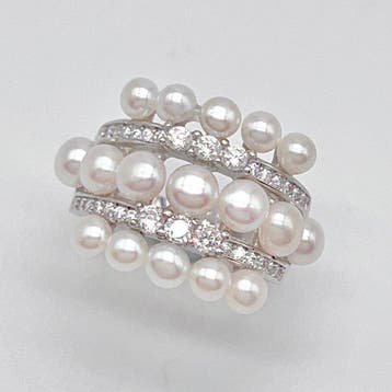 Zonder minimumprijs - Ring Zilver Parel - Nieuw, Handtassen en Accessoires, Nieuw