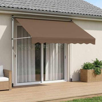 vidaXL Handmatig uitschuifbare luifel Taupe 100 cm, Verzenden