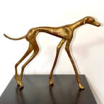 Abdoulaye Derme - sculptuur, Chien Lévrier élancé patine, Antiquités & Art
