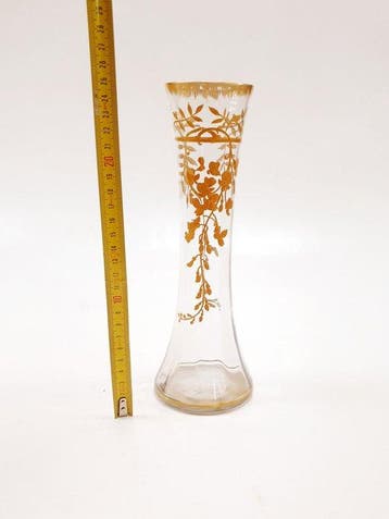 Baccarat - Vaas - Gouden wisteria-bloemen verguld met fijn
