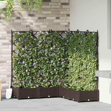vidaXL Plantenbak 5 st Bruin 120 x 120 x 125,5 cm PP, Verzenden, Nieuw