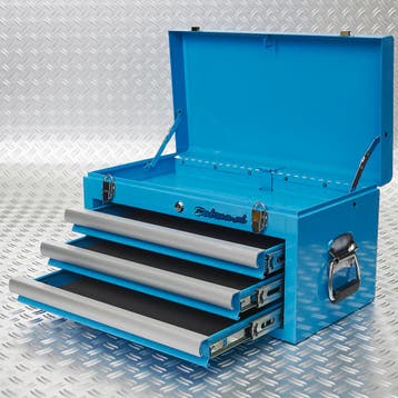Datona Gereedschapskist met drie lades - blauw - Datona, Ophalen of Verzenden, Nieuw