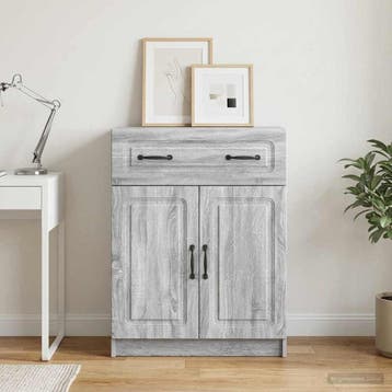 vidaXL Dressoir met lade Grijs sonoma 66 x 34,5 x 87 cm, Huis en Inrichting, Kasten | Dressoirs, Verzenden, Nieuw