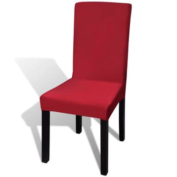 vidaXL 6 st Stoelhoes stretch recht bordeaux, Verzenden, Nieuw