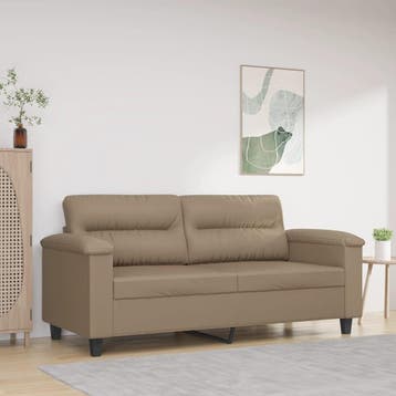 vidaXL Tweezitsbank 140 cm kunstleer cappuccinokleurig, Verzenden, Nieuw