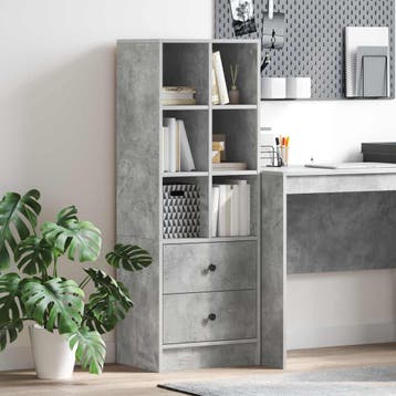 vidaXL Highboard met lade Beton Grijs 45,5 x 34 x 127 cm, Verzenden