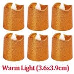 LED Minikaarsje Glitter Koper Oranje per stuk, Nieuw