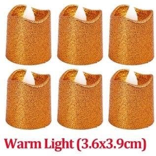 LED Minikaarsje Glitter Koper Oranje per stuk, Nieuw