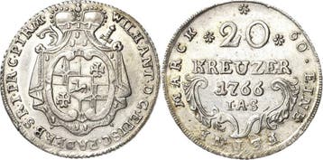 20 Kreuzer 1766, Paderborn-bistum Wilhelm Anton von Asseb..., Verzenden