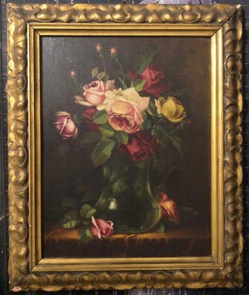 Italiaanse school (XX) - Vaso con rose