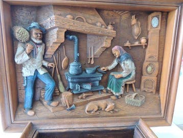 Lijst - A. MORAND - Twee heel mooie sculpturen op 2 kaders
