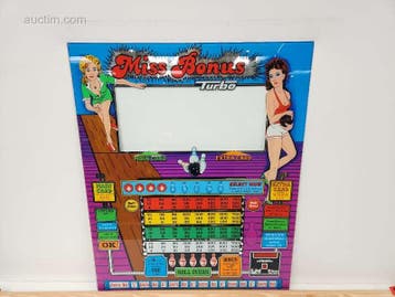 Originele frontplaat van bingo- en spelautomaat....