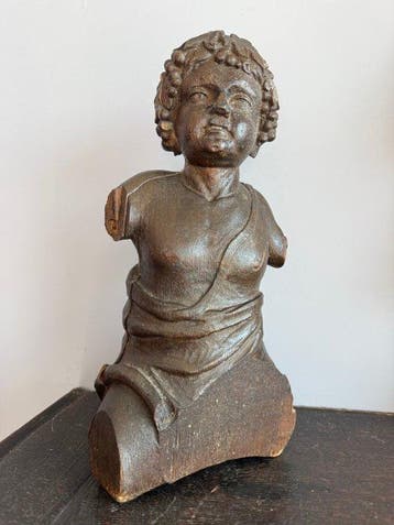 Sculpture, Bachus neoklassiek / 18e eeuw - 30 cm - Chêne -, Antiek en Kunst
