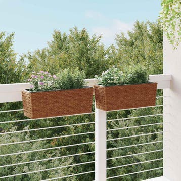 vidaXL Plantenbakken 2 st waterhyacint bruin, Verzenden, Nieuw