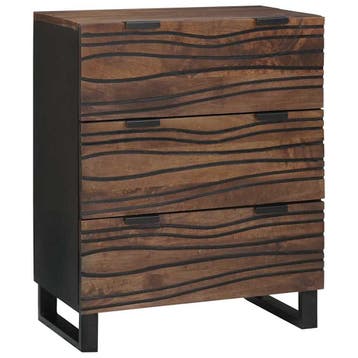vidaXL Dressoir Bruin 60 x 33.5 x 75 cm Massief mangohout, Verzenden