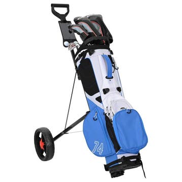 vidaXL Golf Trolley Zwart IJzer Opvouwbaar, Sports & Fitness, Verzenden