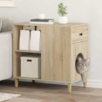 vidaXL Kattenhuis Sonoma 72 x 42.5 x 70 cm Bewerkt hout, Verzenden