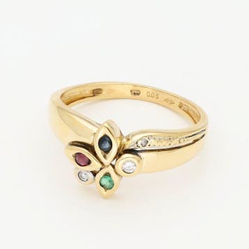 Ring - 18 karaat Geel goud - Diamant -, Nieuw