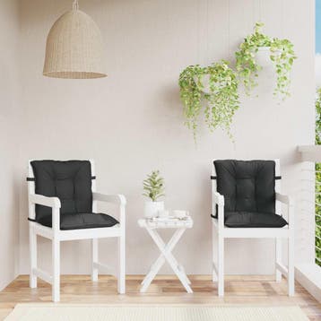 vidaXL Lage Rugleuning Stoelkussens Set 2 st Polyester, Huis en Inrichting, Woonaccessoires | Kussens, Verzenden, Nieuw