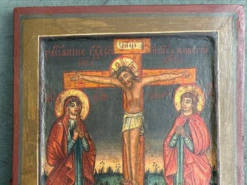 Icoon - Kruisiging van Christus - Hout