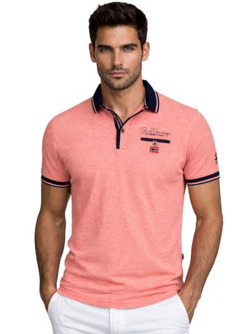 Geographical Norway Denim Polo Shirt Kblended Coral, Verzenden, Nieuw