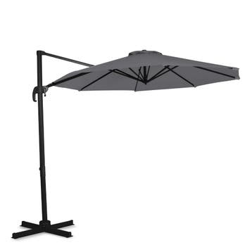 VONROC Parasol Bardolino Ø300cm – Zweefparasol | Grijs, Verzenden, Nieuw