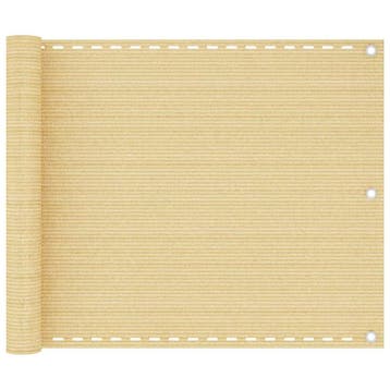 vidaXL Balkonscherm 75x400 cm HDPE beige, Jardin & Terrasse, Parasols, Verzenden