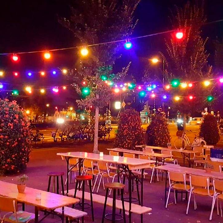 Feestverlichting voor buiten Patio Lichtsnoer Kleur 40m met, Tuin en Terras, Buitenverlichting, Verzenden