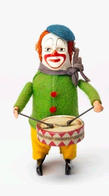 Schuco - Speelgoed Zeldzame Schuco Solisto Trommelende Clown