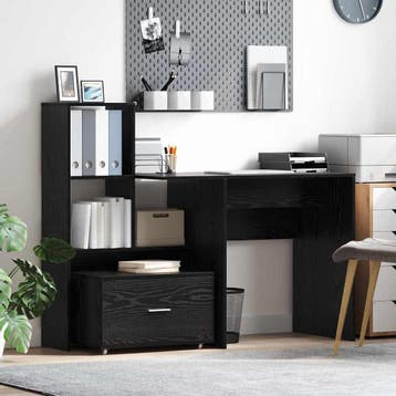 vidaXL Ladekast 55 x 45 x 31 cm Zwart Eiken, Verzenden, Nieuw