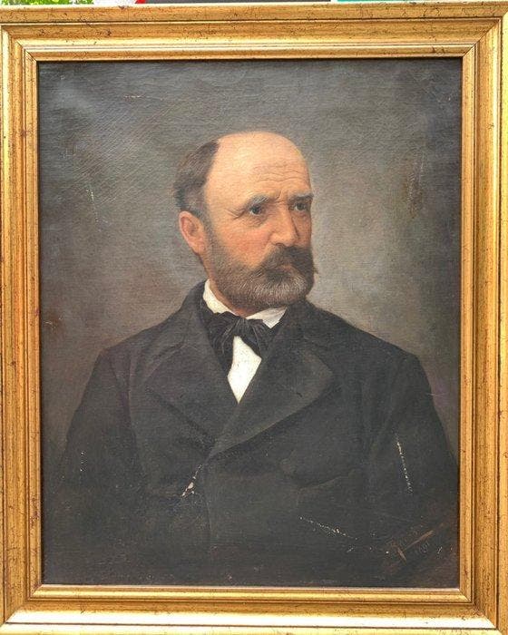 Miklos Rajzo (1865-1913) - Ritratto di uomo, Antiquités & Art, Art | Peinture | Classique