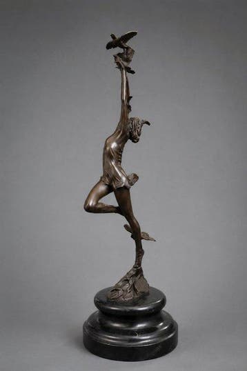 Aldo Vitaleh - sculptuur, Bronzen Danseres met Duiven - 30