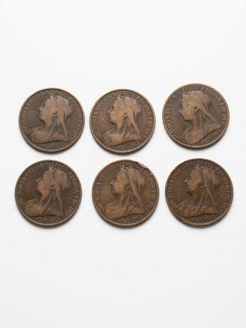 Verenigd Koninkrijk. Victoria. 1 Penny 1896 - 1901 (Lot of 6