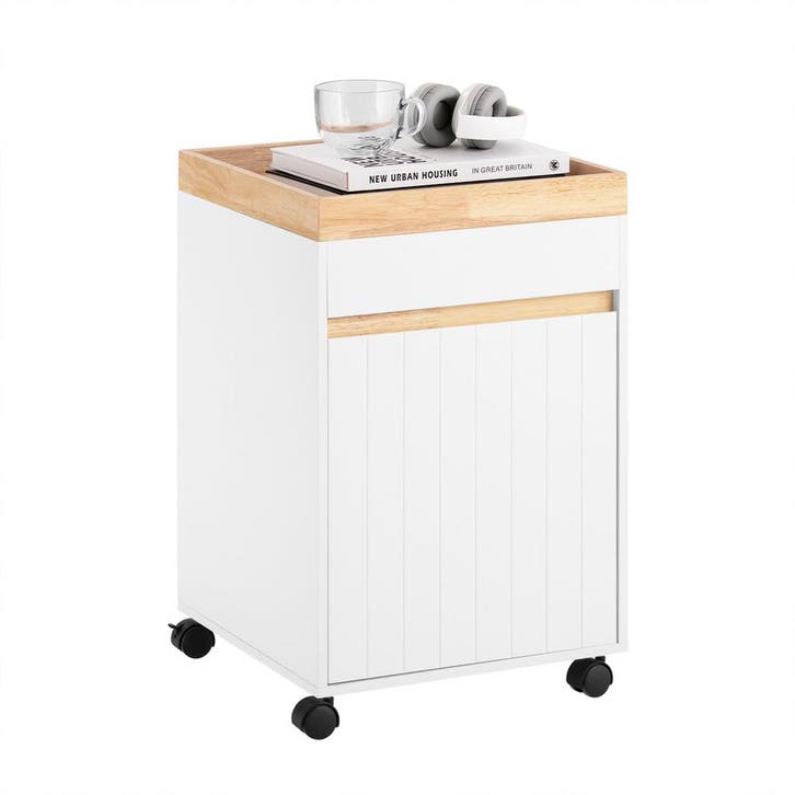 2dekans | SoBuy ASK03-W Rolcontainer Bureau Trolley, Huis en Inrichting, Tafels | Bijzettafels, Ophalen of Verzenden