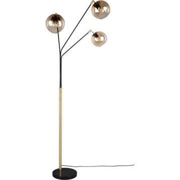 LED Vloerlamp Trion Tonton - 3-lichts Metalen Zwart/Goud - I, Verzenden, Nieuw