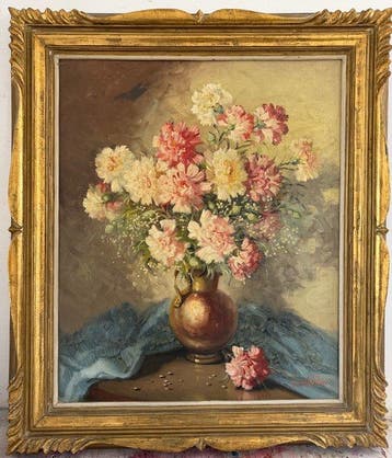 Britse school (XX) - A still life of flowers in a vase. No