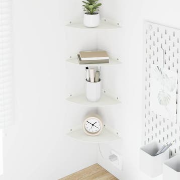 vidaXL Hoek Plank 4 st Wit 18 x 18 x 2 cm, Verzenden